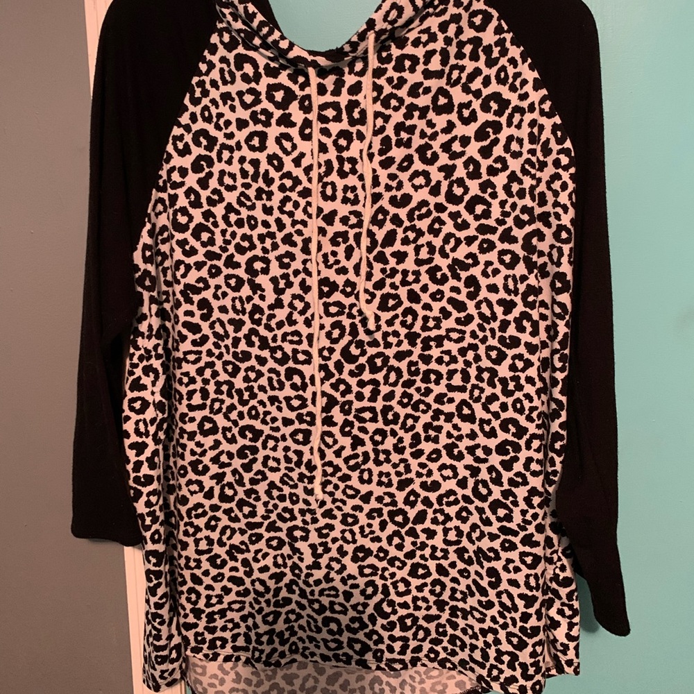 Leopard hoodie tunic length